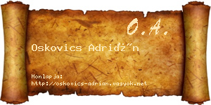 Oskovics Adrián névjegykártya